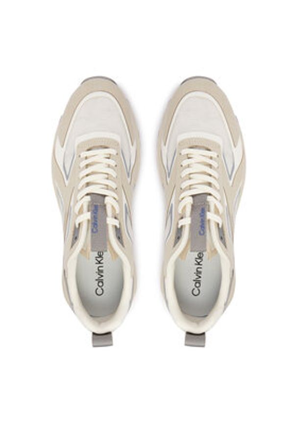 Calvin Klein Sneakersy Hike Run Ckstripe Ripst HW0HW03019 Beżowy. Kolor: beżowy. Materiał: materiał. Sport: bieganie