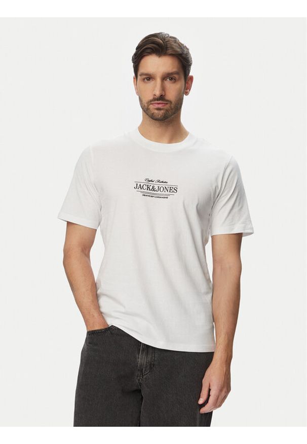 Jack & Jones T-Shirt Cassis 12295049 Biały Regular Fit. Kolor: biały. Materiał: bawełna