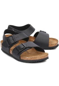 Buty do chodzenia dla dzieci Birkenstock New York. Zapięcie: klamry. Kolor: czarny. Materiał: materiał, syntetyk, tkanina