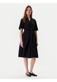 TOMMY HILFIGER - Tommy Hilfiger Sukienka codzienna WW0WW45836 Czarny Regular Fit. Okazja: na co dzień. Kolor: czarny. Materiał: wiskoza, len. Typ sukienki: proste. Styl: casual #1