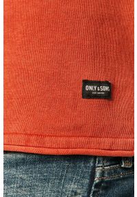 Only & Sons - Sweter. Kolor: czerwony. Materiał: dzianina. Wzór: gładki #4