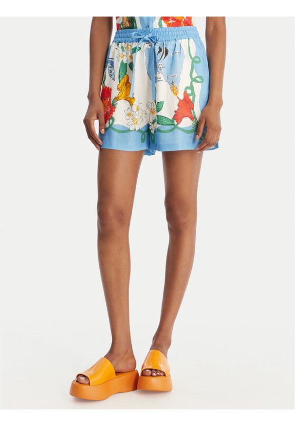 Seafolly Szorty materiałowe Viva Vacation 55669-SH Błękitny Regular Fit. Kolor: niebieski. Materiał: wiskoza