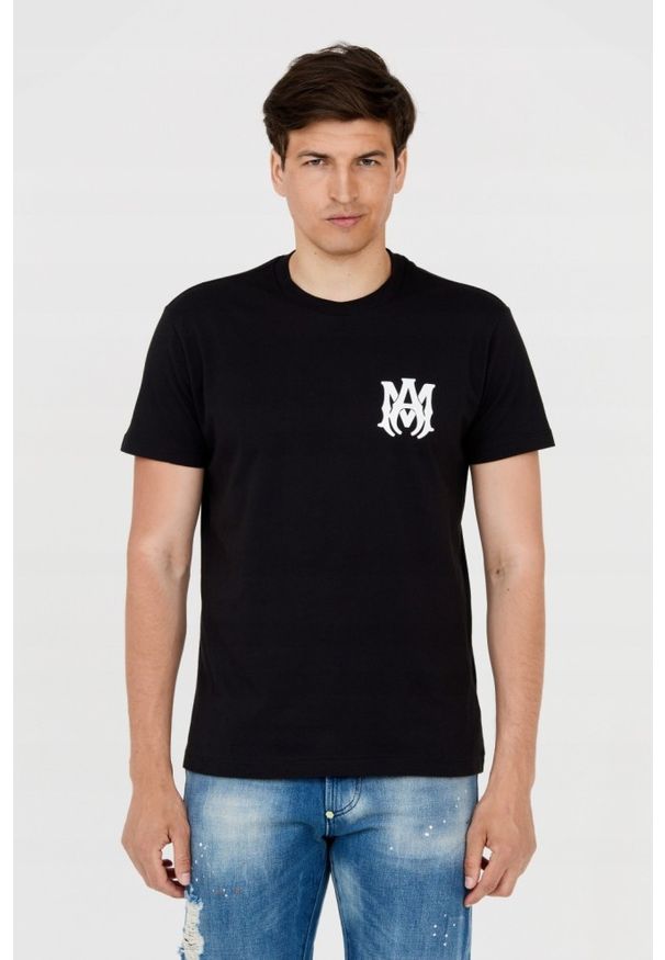 Amiri - AMIRI T-shirt męski czarny z logo na plecach, Rozmiar XXL. Kolor: czarny