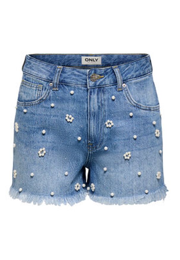 only - ONLY Szorty jeansowe Zuma 15370792 Niebieski Regular Fit. Kolor: niebieski. Materiał: bawełna