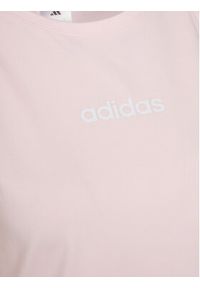 Adidas - adidas Top Essentials Linear JC5797 Różowy Slim Fit. Kolor: różowy. Materiał: bawełna