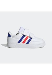 Adidas - Buty sportowe dla dzieci ADIDAS Breaknet. Zapięcie: rzepy. Kolor: biały, niebieski, czerwony, wielokolorowy. Materiał: kauczuk. Sport: turystyka piesza