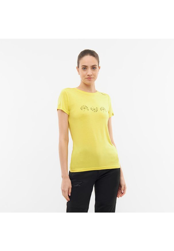 Koszulka turystyczna damska Viking Lenta Bamboo. Kolor: żółty