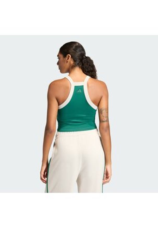 Adidas - adidas Top Seasonal Essentials Colorpop JZ0195 Zielony Slim Fit. Kolor: zielony. Materiał: bawełna