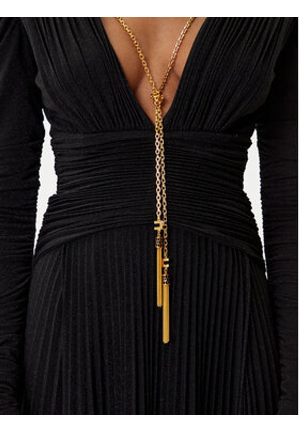 Elisabetta Franchi Sukienka wieczorowa AB-R40-57E2-V850 Czarny Regular Fit. Kolor: czarny. Materiał: wiskoza. Styl: wizytowy