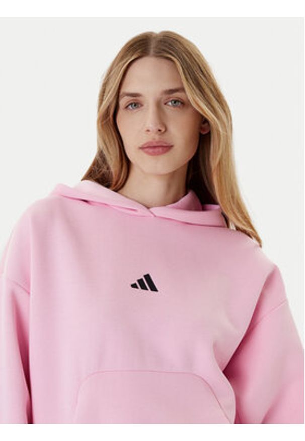 Adidas - adidas Bluza Future Icons 3-Stripes JE0183 Różowy Loose Fit. Kolor: różowy. Materiał: bawełna