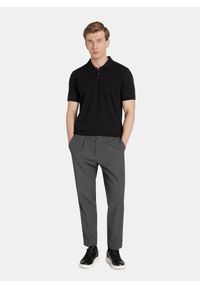 Pako Lorente - PAKO LORENTE - Czarne bawełniane polo w prążki. Okazja: na co dzień. Typ kołnierza: polo. Kolor: czarny, niebieski. Materiał: bawełna. Długość rękawa: krótki rękaw. Długość: krótkie. Wzór: prążki. Styl: casual #2