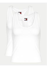 TOMMY HILFIGER - Tommy Hilfiger Komplet 2 topów UW0UW05014 Biały Slim Fit. Kolor: biały. Materiał: bawełna