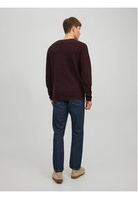 Jack & Jones - Jack&Jones Sweter 12157321 Bordowy Regular Fit. Kolor: czerwony. Materiał: bawełna #4