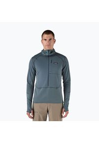 Kurtka softshell męska Patagonia R1 Hybrid Pullover Hoody. Kolor: niebieski. Materiał: softshell