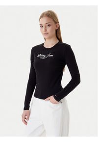Tommy Jeans Bluzka Essential DW0DW21844 Czarny Regular Fit. Kolor: czarny. Materiał: bawełna #1