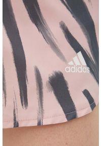 adidas Performance szorty do biegania Run Icons HB9336 damskie kolor różowy wzorzyste medium waist. Kolor: różowy. Materiał: tkanina, poliester, skóra, materiał. Wzór: ze splotem #3