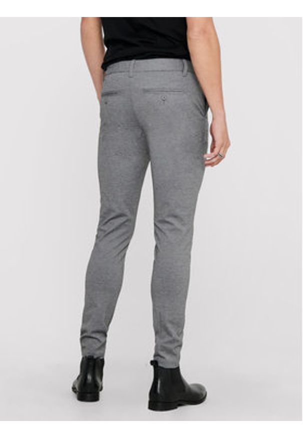 Only & Sons Chinosy Mark 22010209 Szary Slim Fit. Kolor: szary. Materiał: syntetyk