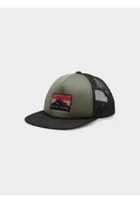 4f - Czapka z daszkiem snapback chłopięca. Kolor: brązowy, wielokolorowy, oliwkowy