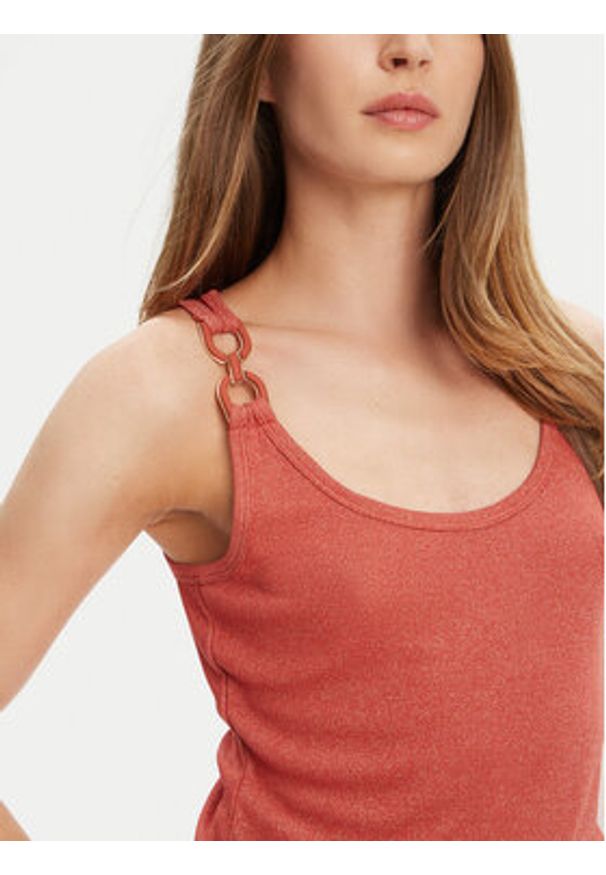 Morgan Top 251-DIDONI Różowy Slim Fit. Kolor: różowy. Materiał: wiskoza