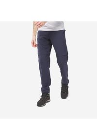 quechua - Spodnie turystyczne męskie Quechua MH150 2w1. Kolor: niebieski. Materiał: materiał, poliester. Sport: wspinaczka