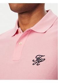TOMMY HILFIGER - Tommy Hilfiger Polo MW0MW43046 Różowy Regular Fit. Typ kołnierza: polo. Kolor: różowy. Materiał: bawełna #3