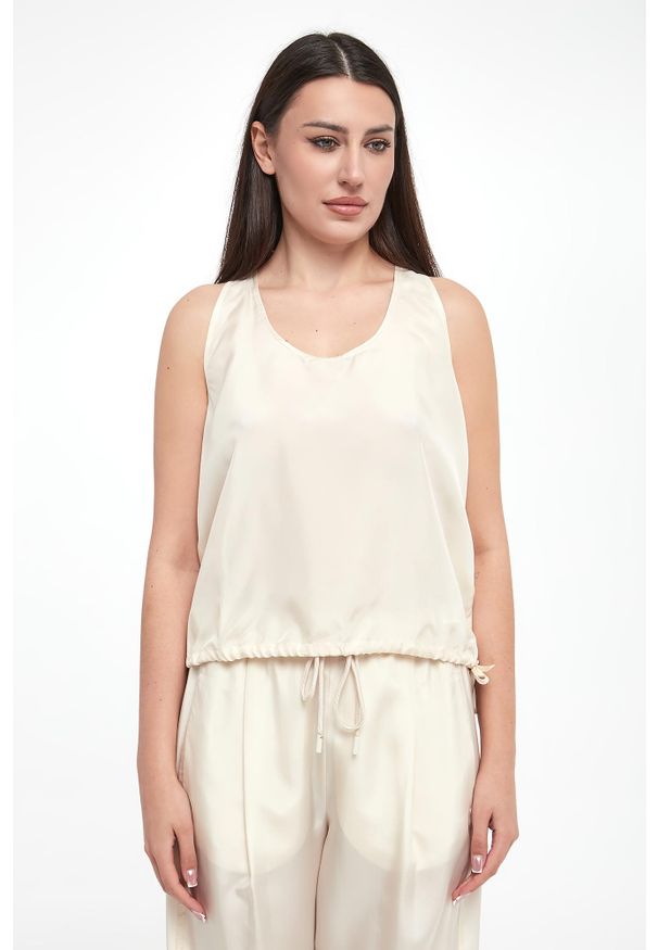 Marella - Top damski jedwabny Meana MARELLA MONOCHROME. Materiał: jedwab