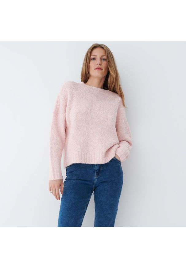 Mohito - Sweter z wełną - Różowy. Kolor: różowy. Materiał: wełna