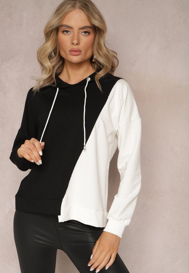 Renee - Czarna Bawełniana Bluza z Kapturem i Ściągaczami Ardente. Typ kołnierza: kaptur. Kolor: czarny. Materiał: bawełna