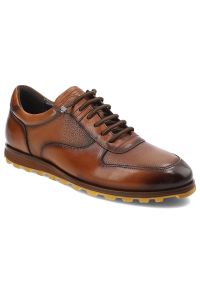 Brązowe Półbuty Brooman Eleganckie Obuwie Męskie. Okazja: do pracy. Kolor: brązowy. Materiał: skóra. Sezon: lato. Styl: elegancki #1