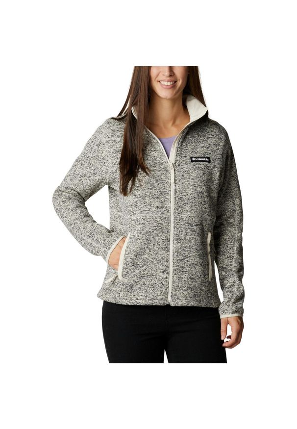 columbia - Damska bluza polarowa Columbia Weather z pełnym zamkiem błyskawicznym. Typ kołnierza: polo. Kolor: szary, beżowy, wielokolorowy. Materiał: polar. Sport: turystyka piesza