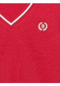 Big-Star - Sukienka damska dzianinowa z niewielkim haftem czerwona Zorkana 603. Kolor: czerwony. Materiał: dzianina. Wzór: haft. Typ sukienki: sportowe. Styl: sportowy #2