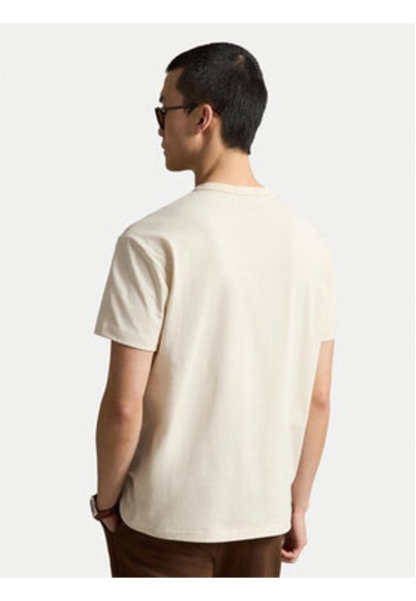 Polo Ralph Lauren T-Shirt 710B20010001 Kremowy Regular Fit. Typ kołnierza: polo. Kolor: kremowy. Materiał: bawełna