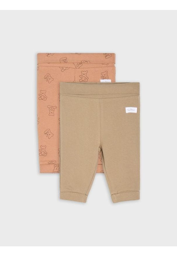 Sinsay - Spodnie 2 pack - beżowy. Kolor: beżowy