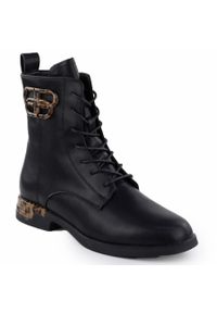 Skórzane botki damskie workery czarne Filippo DBT7206. Kolor: czarny. Materiał: skóra. Szerokość cholewki: normalna