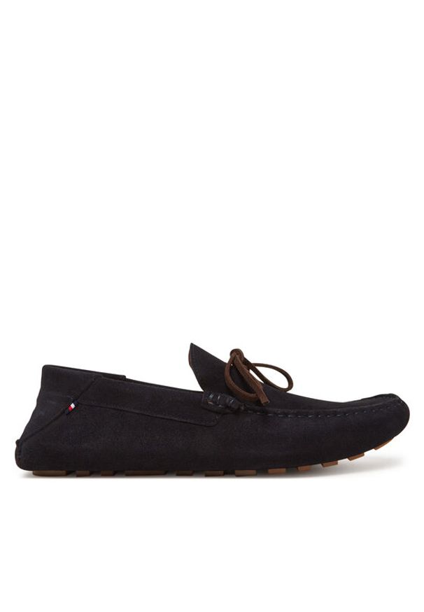 TOMMY HILFIGER - Tommy Hilfiger Mokasyny Hilfiger Folded Suede Driver FM0FM05385 Granatowy. Kolor: niebieski. Materiał: skóra, zamsz