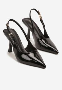 Renee - Czarne Sandały Lakierowane na Szpilce Vices Typu Slingback Tilazea. Zapięcie: sprzączka. Kolor: czarny. Materiał: lakier. Obcas: na szpilce. Styl: wizytowy, elegancki #4