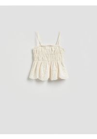 Reserved - Top plażowy - złamana biel. Okazja: na plażę. Materiał: bawełna #1