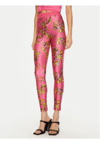 Versace Jeans Couture Legginsy 78HAC101 Różowy Slim Fit. Kolor: różowy. Materiał: syntetyk