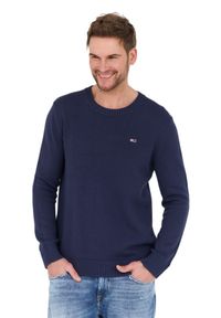 Tommy Jeans - TOMMY JEANS Granatowy męski sweter, Rozmiar L. Kolor: niebieski #6