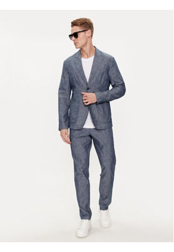 United Colors of Benetton - United Colors Of Benetton Chinosy 4WV1UE02F Granatowy Slim Fit. Kolor: niebieski. Materiał: bawełna