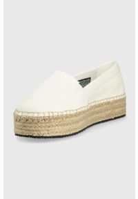 Calvin Klein Jeans espadryle Flatform Espadrille kolor biały na platformie. Nosek buta: okrągły. Kolor: biały. Materiał: guma. Obcas: na platformie #4