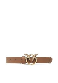 Pinko Pasek Damski Love Duble Belt H2 20221 PLT01 1H2114.Y7SP Brązowy. Kolor: brązowy. Materiał: skóra