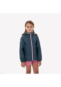 quechua - Kurtka turystyczna dla dzieci Quechua MH100 wodoodporna. Kolor: szary, niebieski, wielokolorowy. Materiał: poliester, materiał. Sezon: lato. Styl: sportowy, elegancki. Sport: turystyka piesza #1