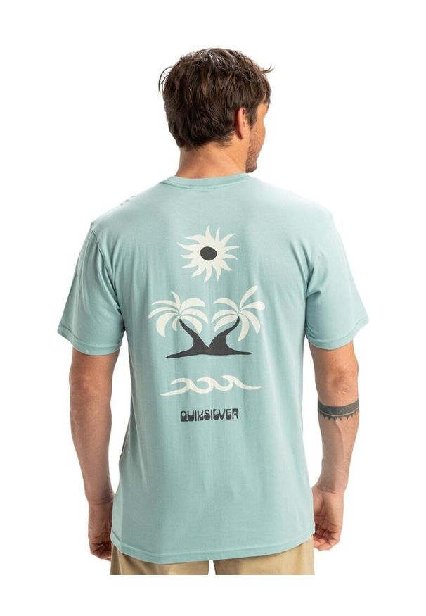 Quiksilver - Koszulka z krótkim rękawem dla Mężczyzn EVO ROAD Niebieski. Kolor: niebieski. Materiał: materiał, bawełna. Długość rękawa: krótki rękaw. Długość: krótkie