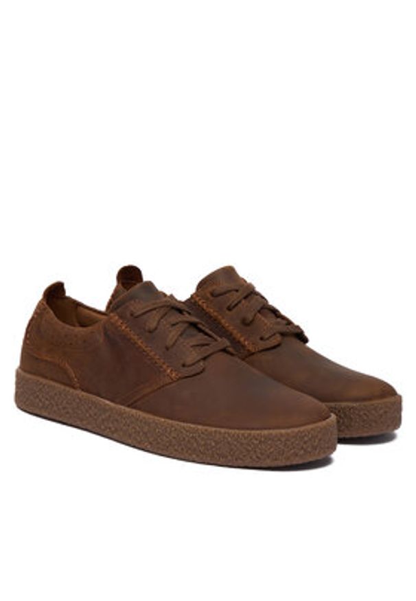 Clarks Sneakersy StreethillLace 26183418 Brązowy. Kolor: brązowy. Materiał: nubuk, skóra