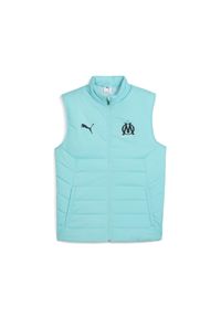 Puma - Kamizelka puchowa OM. Kolor: niebieski. Materiał: puch. Sport: piłka nożna #1