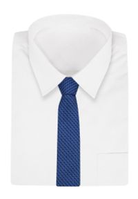 Alties - Niebieski Klasyczny Męski Krawat -ALTIES- 6cm, w Kratkę, Karo. Kolor: niebieski. Materiał: tkanina. Wzór: kratka. Styl: klasyczny