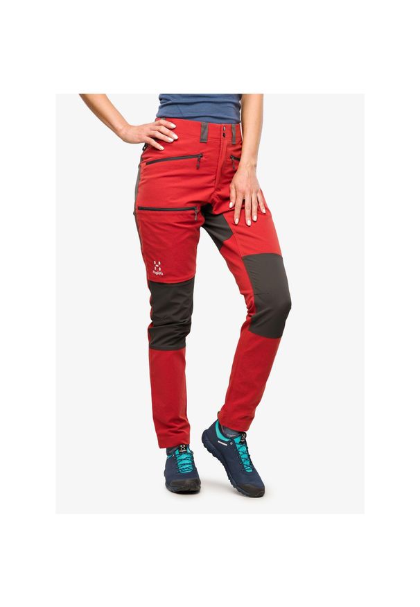 Haglöfs - Spodnie trekkingowe damskie Haglofs Mid Slim Pant. Kolor: czerwony. Sport: turystyka piesza