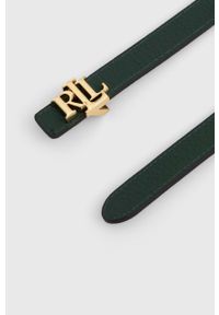 Lauren Ralph Lauren pasek skórzany dwustronny kolor beżowy. Kolor: beżowy. Materiał: skóra #2