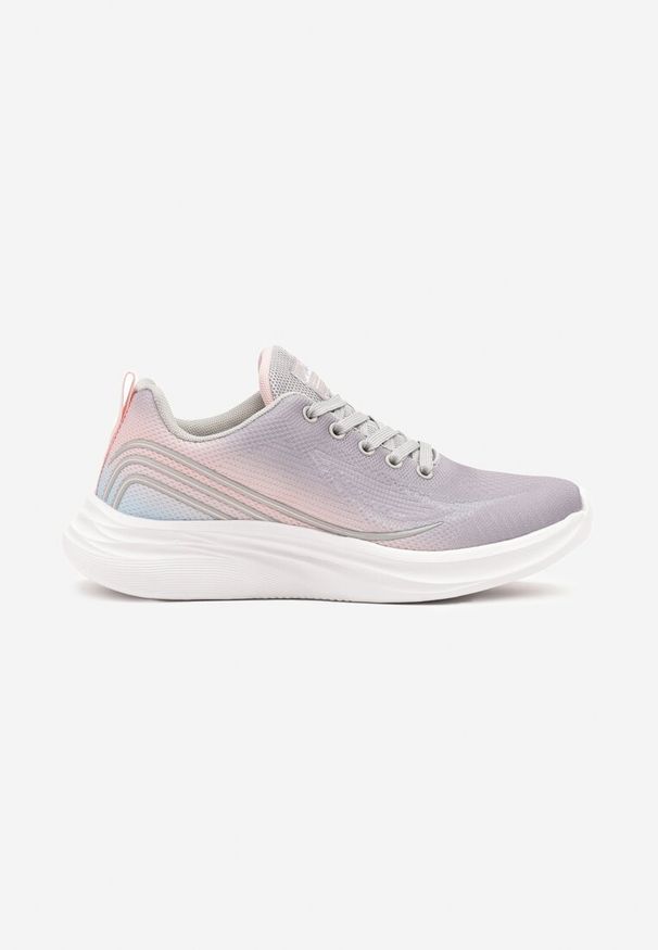 Renee - Jasnoszare Buty Sportowe Sneakersy Zdobione Efektem Ombre Banelissa. Okazja: na co dzień. Kolor: szary. Szerokość cholewki: normalna. Wzór: aplikacja. Sport: fitness